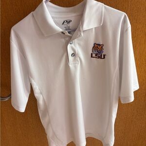 Pro Player White Short-Sleeve Button-Down Polo